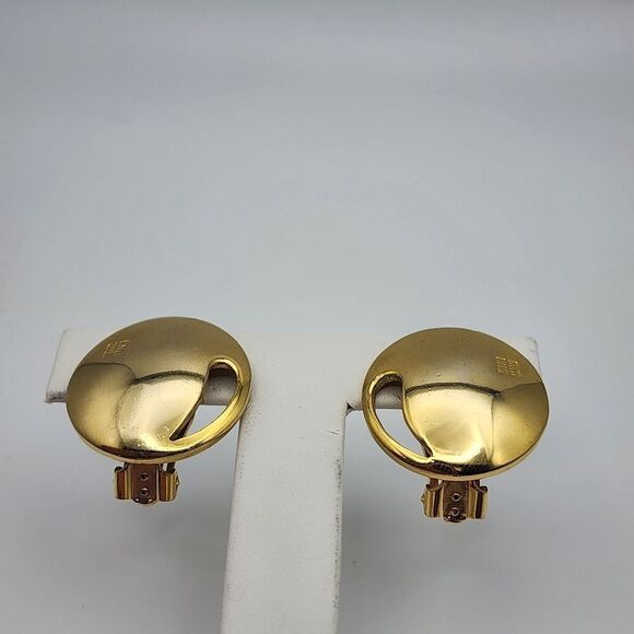 Vintage Givenchy Gold Tone Clip-On Earrings